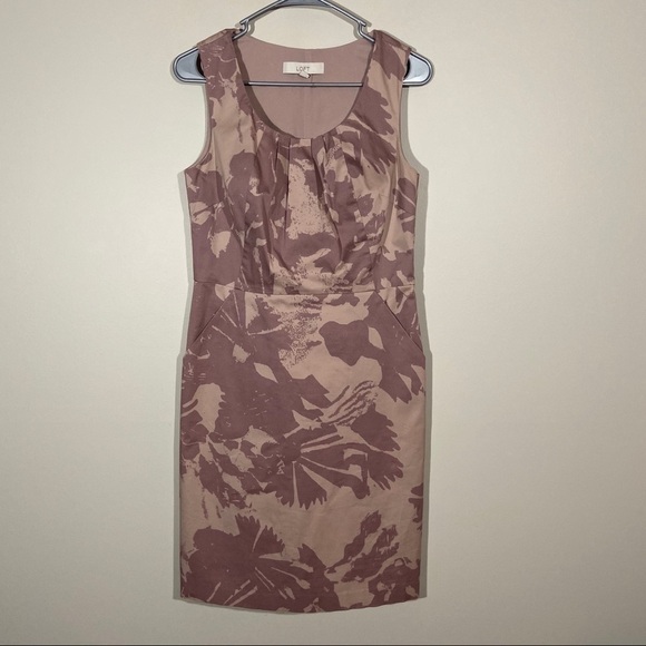 Loft Abstract Print Dress With Pockets - Picture 1 of 5
